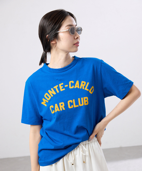 IENA(イエナ)の「BLACK フロッキーロゴプリントTシャツ(Tシャツ/カットソー・レディース・イエロー/ブルー・FREE)」の13枚目の写真