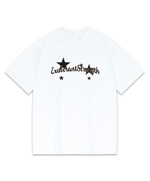 BEMIGHTY（ビーマイティー）の「スターレタリングオーバーサイズ半袖Tシャツ（Tシャツ/カットソー・メンズ・ブラック/ホワイト/グレー・LARGE/X-LARGE/XX-LARGE）」の2枚目の写真