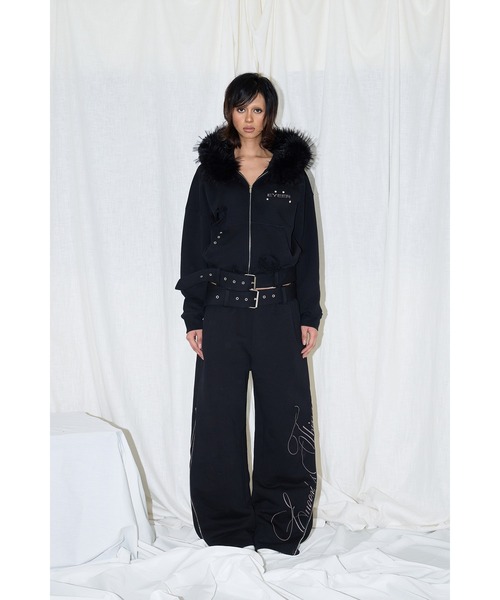 EYEER（イワイイアル）の「BELTED FUR HOODIE ZIP-UP（パーカー・レディース・ブラック/ホワイト・SMALL/MEDIUM）」の18枚目の写真