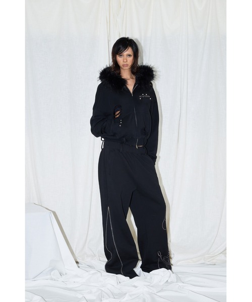 EYEER（イワイイアル）の「BELTED FUR HOODIE ZIP-UP（パーカー・レディース・ブラック/ホワイト・SMALL/MEDIUM）」の19枚目の写真