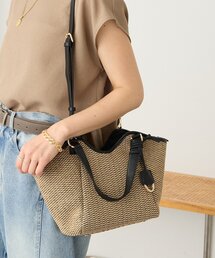 RIVE DROITE | 予約【ショルダーストラップ付き】レザーパイピングミニトート(ハンドバッグ)