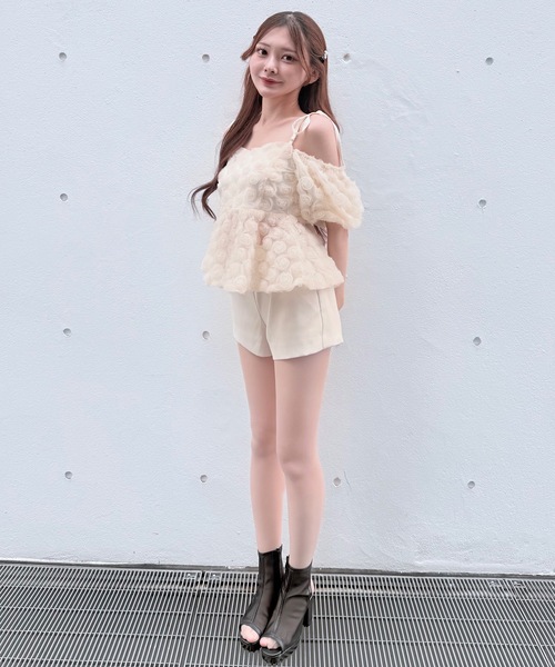 NOMAE（ノーマエ）の「3wayローズペプラムチュニック（シャツ/ブラウス・レディース・ブラック/アイボリー/ピンク/オレンジ・FREE）」の10枚目の写真