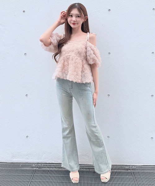 NOMAE（ノーマエ）の「3wayローズペプラムチュニック（シャツ/ブラウス・レディース・ブラック/アイボリー/ピンク/オレンジ・FREE）」の20枚目の写真