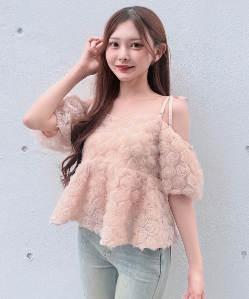 NOMAE（ノーマエ）の「3wayローズペプラムチュニック（シャツ/ブラウス・レディース・ブラック/アイボリー/ピンク/オレンジ・FREE）」の17枚目の写真