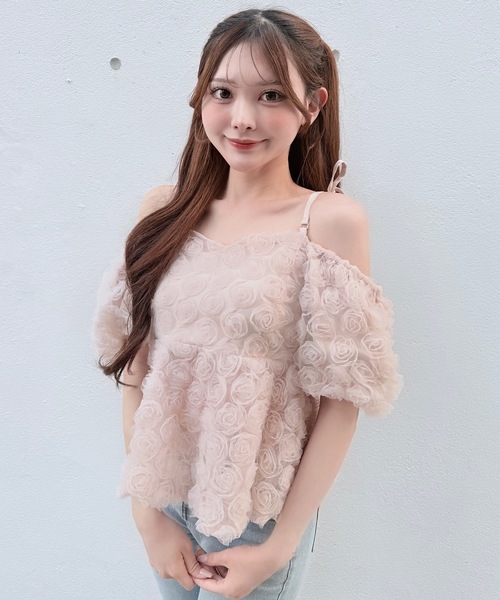 NOMAE（ノーマエ）の「3wayローズペプラムチュニック（シャツ/ブラウス・レディース・ブラック/アイボリー/ピンク/オレンジ・FREE）」の18枚目の写真