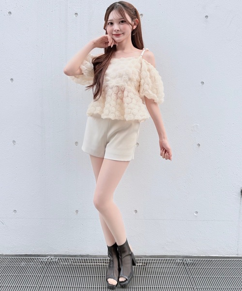 NOMAE（ノーマエ）の「3wayローズペプラムチュニック（シャツ/ブラウス・レディース・ブラック/アイボリー/ピンク/オレンジ・FREE）」の11枚目の写真