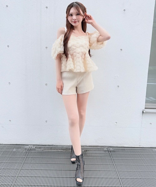 NOMAE（ノーマエ）の「3wayローズペプラムチュニック（シャツ/ブラウス・レディース・ブラック/アイボリー/ピンク/オレンジ・FREE）」の12枚目の写真