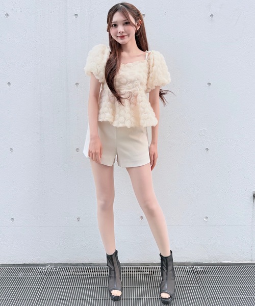 NOMAE（ノーマエ）の「3wayローズペプラムチュニック（シャツ/ブラウス・レディース・ブラック/アイボリー/ピンク/オレンジ・FREE）」の13枚目の写真