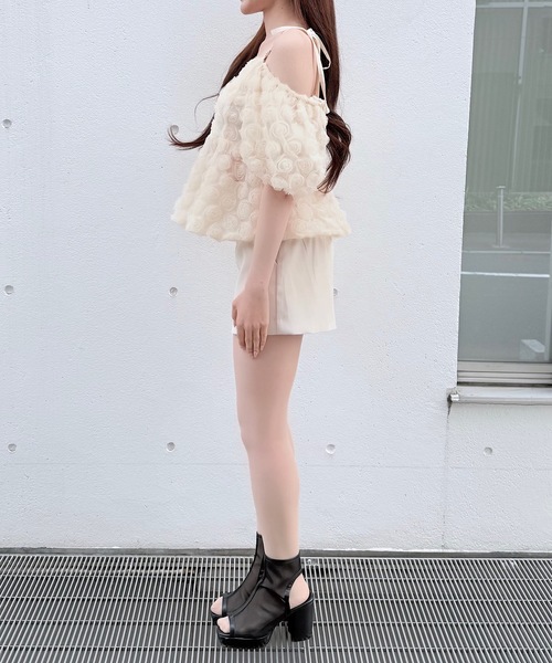NOMAE（ノーマエ）の「3wayローズペプラムチュニック（シャツ/ブラウス・レディース・ブラック/アイボリー/ピンク/オレンジ・FREE）」の15枚目の写真