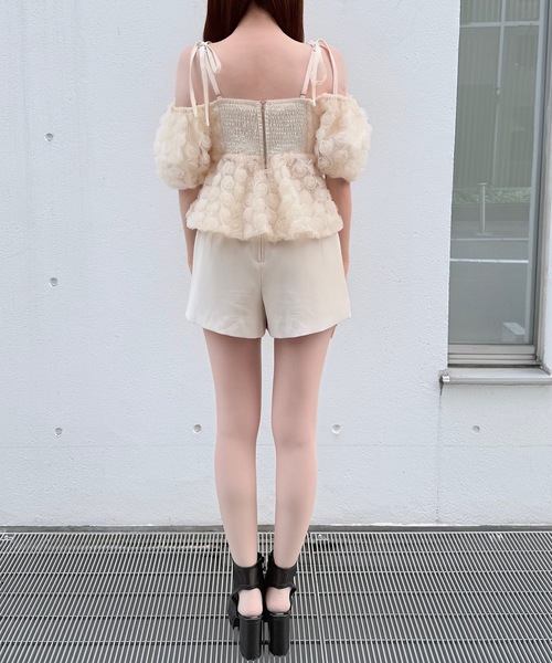 NOMAE（ノーマエ）の「3wayローズペプラムチュニック（シャツ/ブラウス・レディース・ブラック/アイボリー/ピンク/オレンジ・FREE）」の16枚目の写真