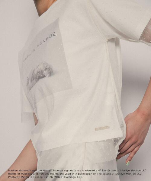 SENSE OF PLACE by URBAN RESEARCH(センスオブプレイスバイアーバンリサーチ)の「『別注』MARILYNMONROE×SENSE OF PLACE チュールグラフィックTシャツ(Tシャツ/カットソー・レディース・オフホワイト/ブラック/レッド・ONE)」の20枚目の写真