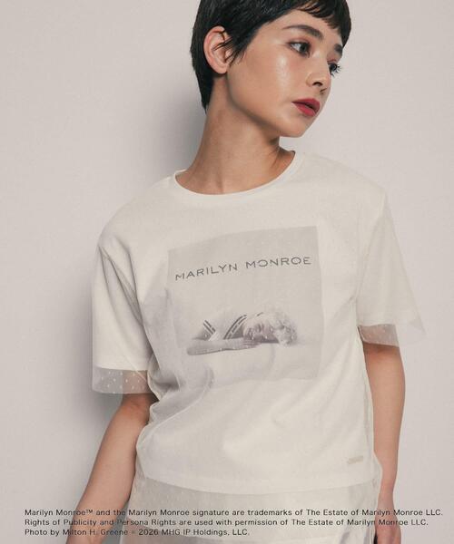 SENSE OF PLACE by URBAN RESEARCH(センスオブプレイスバイアーバンリサーチ)の「『別注』MARILYNMONROE×SENSE OF PLACE チュールグラフィックTシャツ(Tシャツ/カットソー・レディース・オフホワイト/ブラック/レッド・ONE)」の21枚目の写真