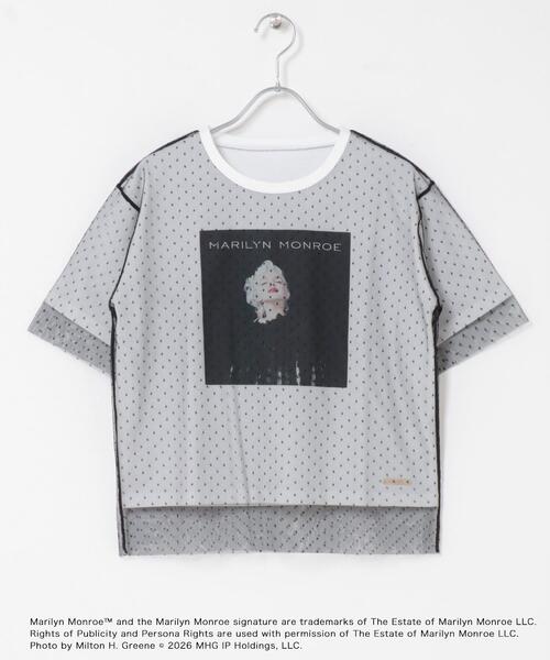 SENSE OF PLACE by URBAN RESEARCH(センスオブプレイスバイアーバンリサーチ)の「『別注』MARILYNMONROE×SENSE OF PLACE チュールグラフィックTシャツ(Tシャツ/カットソー・レディース・オフホワイト/ブラック/レッド・ONE)」の8枚目の写真