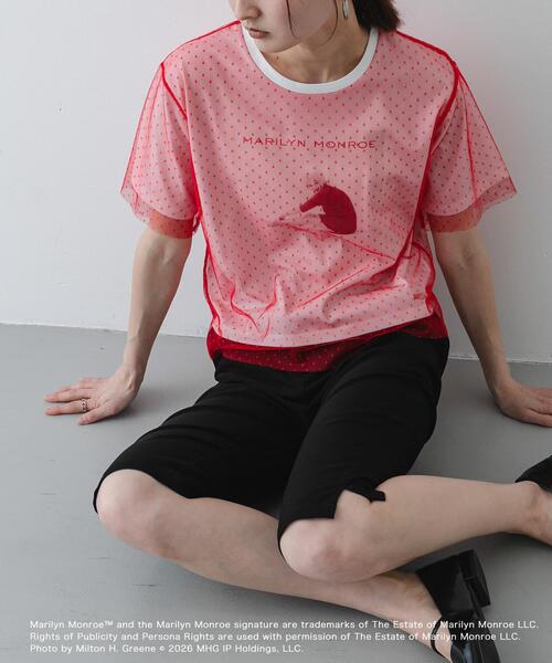 SENSE OF PLACE by URBAN RESEARCH(センスオブプレイスバイアーバンリサーチ)の「『別注』MARILYNMONROE×SENSE OF PLACE チュールグラフィックTシャツ(Tシャツ/カットソー・レディース・オフホワイト/ブラック/レッド・ONE)」の15枚目の写真