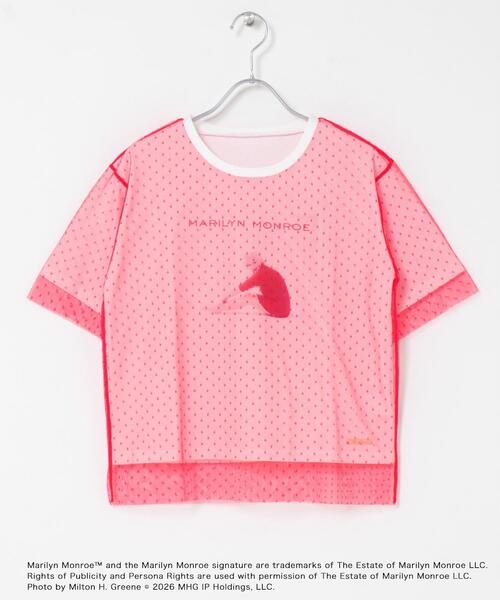 SENSE OF PLACE by URBAN RESEARCH(センスオブプレイスバイアーバンリサーチ)の「『別注』MARILYNMONROE×SENSE OF PLACE チュールグラフィックTシャツ(Tシャツ/カットソー・レディース・オフホワイト/ブラック/レッド・ONE)」の17枚目の写真