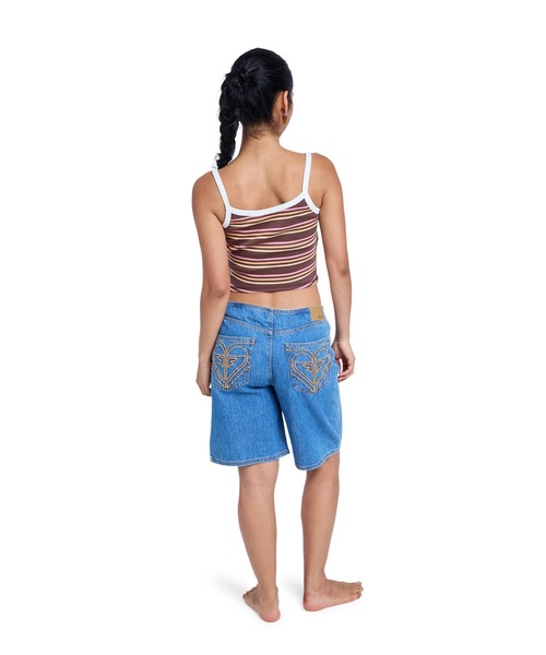 ROXY（ロキシー）の「ROXY WHATEVER FOREVER CROPPED CAMI キャミタンク【2026年春夏モデル】/ロキシーボーダーキャミタンク（キャミソール・レディース・ブラウン・MEDIUM/SMALL）」の7枚目の写真