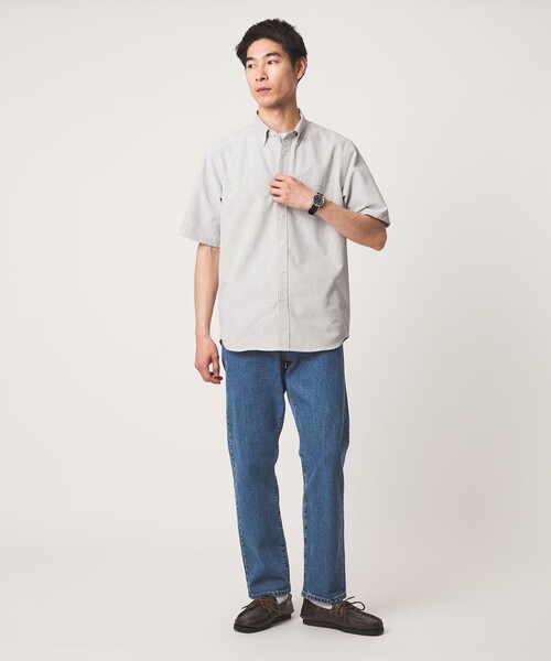 green label relaxing(グリーンレーベルリラクシング)の「【WEB限定】JUST fit オックスフォード ボタンダウン 半袖 シャツ(シャツ/ブラウス・メンズ・ホワイト/ブラック/その他1/ライトブルー・M/S/L/XL)」の9枚目の写真