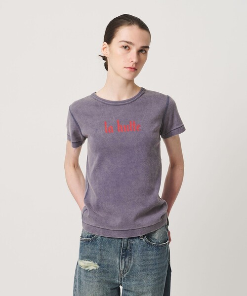 ATTISESSION(アティセッション)の「【別注】<LA HUTTE>LOGO ショートスリーブ Tシャツ(Tシャツ/カットソー・レディース・ネイビー/ホワイト・FREE)」の3枚目の写真