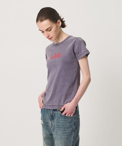 ATTISESSION(アティセッション)の「【別注】<LA HUTTE>LOGO ショートスリーブ Tシャツ(Tシャツ/カットソー・レディース・ネイビー/ホワイト・FREE)」の4枚目の写真
