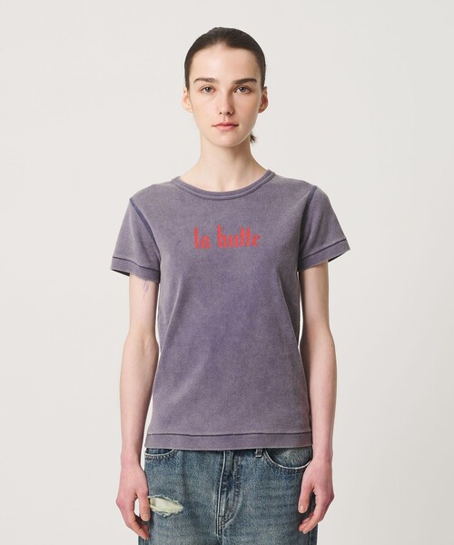 ATTISESSION(アティセッション)の「【別注】<LA HUTTE>LOGO ショートスリーブ Tシャツ(Tシャツ/カットソー・レディース・ネイビー/ホワイト・FREE)」の5枚目の写真