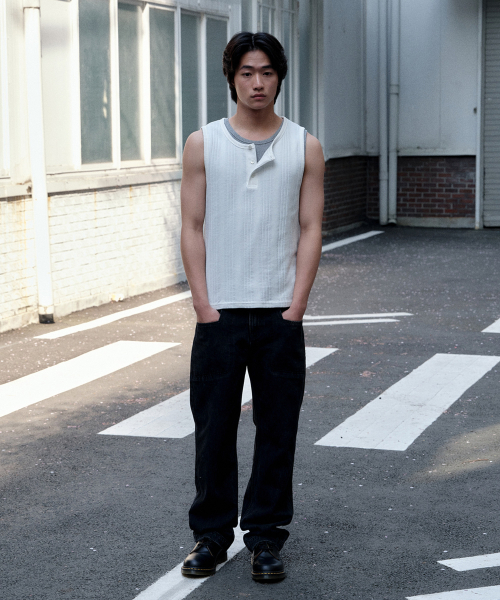 JUAN HOMME(ジュアンオム)の「リファインドヘンリーネックスリーブレス(ホワイト)(Tシャツ/カットソー・メンズ・その他・MEDIUM/LARGE)」の2枚目の写真