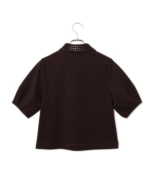 ADAM ET ROPE'(アダムエロペ)の「【WEB限定】・【サステナブル】メッシュ襟ポロシャツ(ポロシャツ・レディース・ブラック/ダークブラウン・FREE)」の13枚目の写真