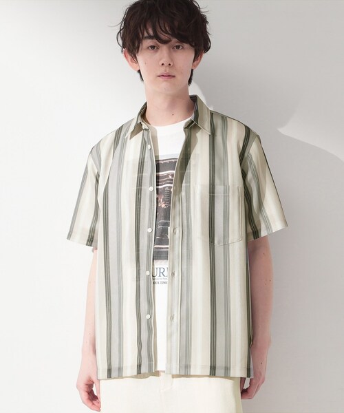 THE SHOP TK （ザ ショップ ティーケー ）の「メッシュ ストライプ半袖シャツ 洗濯機OK／通気性◎（シャツ/ブラウス・メンズ・ベージュ系その他5/ブラック系2/ブルー系その他4・04/03/02）」の8枚目の写真