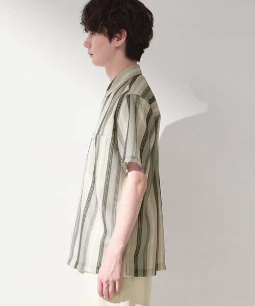 THE SHOP TK （ザ ショップ ティーケー ）の「メッシュ ストライプ半袖シャツ 洗濯機OK／通気性◎（シャツ/ブラウス・メンズ・ベージュ系その他5/ブラック系2/ブルー系その他4・04/03/02）」の17枚目の写真