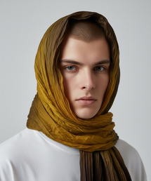 BORN SLIPPY（ボーンスリッピー）の「Soft Crinkle Fade Dye Scarf (Mustard Smoke)（バンダナ/スカーフ）」