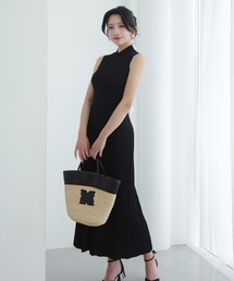 EIMY ISTOIRE | BACK RIBBON KNIT DRESS(ワンピース)