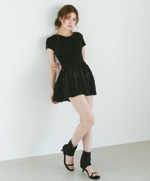 VANNIE U(ヴァニーユー)の「フィットドレープカットソー(Tシャツ/カットソー・レディース・ブラック/アイボリー/ライトブルー・FREE)」の14枚目の写真