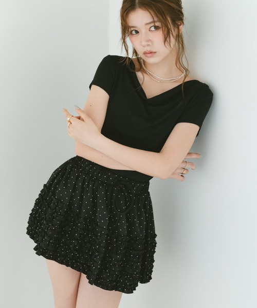 VANNIE U(ヴァニーユー)の「フィットドレープカットソー(Tシャツ/カットソー・レディース・ブラック/アイボリー/ライトブルー・FREE)」の17枚目の写真