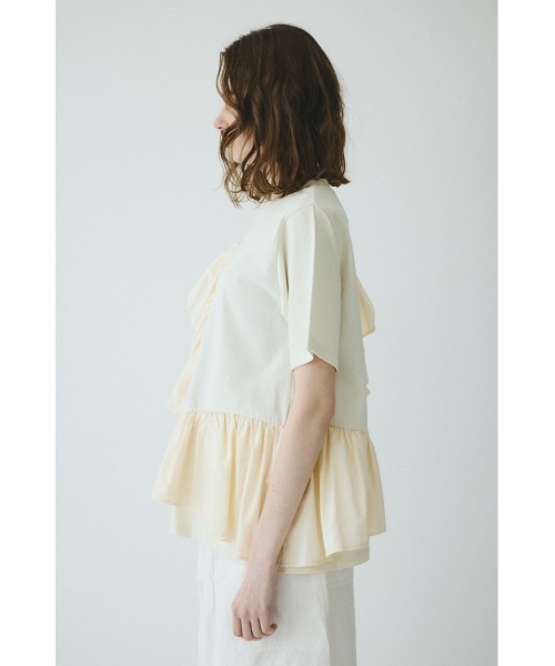 HeRIN.CYE(ヘリンドットサイ)の「Docking ruffle peplum tops / ドッキングラッフルペプラムトップス(Tシャツ/カットソー・レディース・ブラック/ブルー/オフホワイト・FREE)」の18枚目の写真