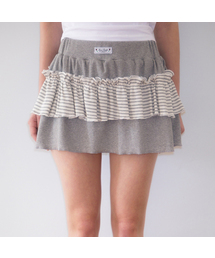 Cancan Frill Mini Skirt [Gray]