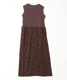 [L's］COMBINATION ONE PIECE/異素材コンビネーションワンピース【撥水、４WAYストレッチ、UVカット機能】