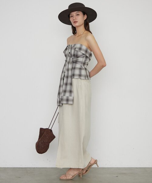 LOUNGEDRESS（ラウンジドレス）の「《一枚で着映える》シャツビスチェ（シャツ/ブラウス・レディース・グレー/ブルー・FREE）」の7枚目の写真