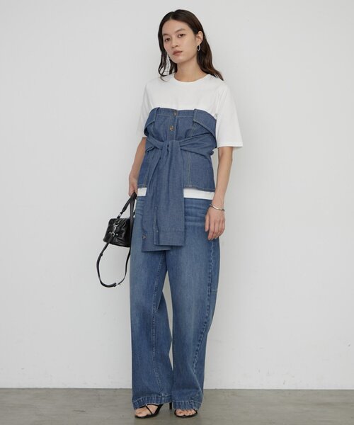 LOUNGEDRESS（ラウンジドレス）の「《一枚で着映える》シャツビスチェ（シャツ/ブラウス・レディース・グレー/ブルー・FREE）」の13枚目の写真