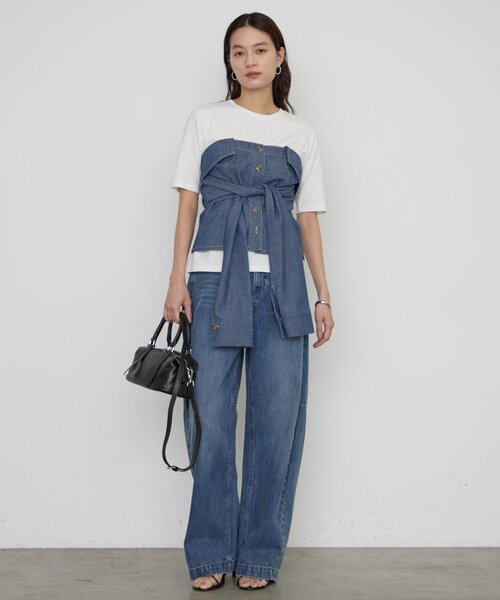 LOUNGEDRESS（ラウンジドレス）の「《一枚で着映える》シャツビスチェ（シャツ/ブラウス・レディース・グレー/ブルー・FREE）」の14枚目の写真