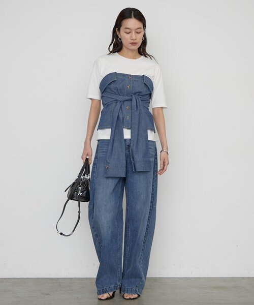 LOUNGEDRESS（ラウンジドレス）の「《一枚で着映える》シャツビスチェ（シャツ/ブラウス・レディース・グレー/ブルー・FREE）」の15枚目の写真