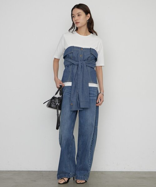 LOUNGEDRESS（ラウンジドレス）の「《一枚で着映える》シャツビスチェ（シャツ/ブラウス・レディース・グレー/ブルー・FREE）」の16枚目の写真