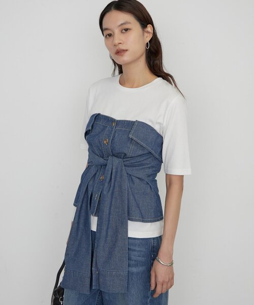 LOUNGEDRESS（ラウンジドレス）の「《一枚で着映える》シャツビスチェ（シャツ/ブラウス・レディース・グレー/ブルー・FREE）」の22枚目の写真