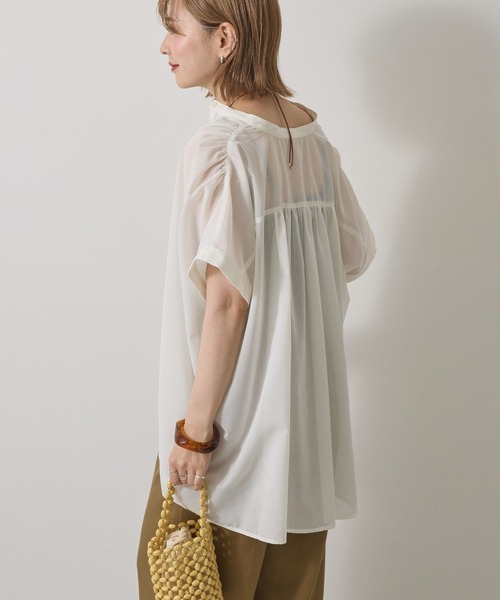AMERICAN HOLIC(アメリカンホリック)の「【WEB限定】イージーケア+接触冷感 フレンチスリーブギャザーシャツ(シャツ/ブラウス・レディース・ブラック/モカ/アイボリー/カーキ・L/M)」の14枚目の写真