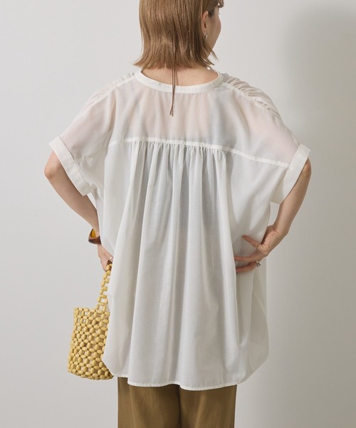 AMERICAN HOLIC(アメリカンホリック)の「【WEB限定】イージーケア+接触冷感 フレンチスリーブギャザーシャツ(シャツ/ブラウス・レディース・ブラック/モカ/アイボリー/カーキ・L/M)」の15枚目の写真