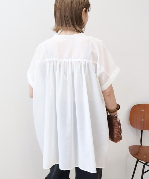 AMERICAN HOLIC(アメリカンホリック)の「【WEB限定】イージーケア+接触冷感 フレンチスリーブギャザーシャツ(シャツ/ブラウス・レディース・ブラック/モカ/アイボリー/カーキ・L/M)」の22枚目の写真