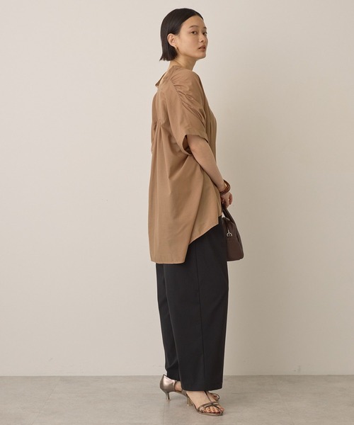 AMERICAN HOLIC(アメリカンホリック)の「【WEB限定】イージーケア+接触冷感 フレンチスリーブギャザーシャツ(シャツ/ブラウス・レディース・ブラック/モカ/アイボリー/カーキ・L/M)」の18枚目の写真