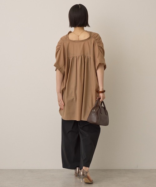 AMERICAN HOLIC(アメリカンホリック)の「【WEB限定】イージーケア+接触冷感 フレンチスリーブギャザーシャツ(シャツ/ブラウス・レディース・ブラック/モカ/アイボリー/カーキ・L/M)」の19枚目の写真