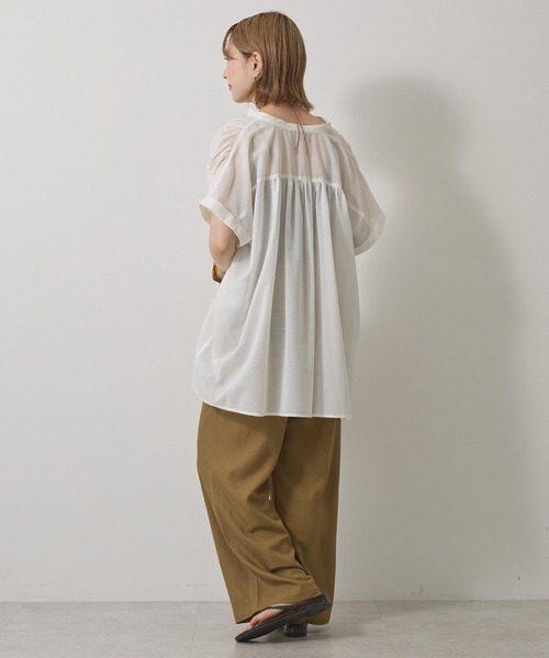 AMERICAN HOLIC(アメリカンホリック)の「【WEB限定】イージーケア+接触冷感 フレンチスリーブギャザーシャツ(シャツ/ブラウス・レディース・ブラック/モカ/アイボリー/カーキ・L/M)」の11枚目の写真