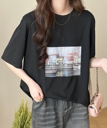 DAY CLOSET | 【絶妙オーバーサイズ】半袖 ラウンドネック グラフィックTシャツ レディース(Tシャツ/カットソー)