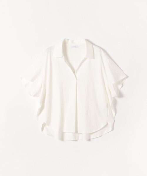 SHIPS any（シップス エニィ）の「SHIPS any:〈洗濯機可能〉ジャージー ワイド スキッパー ポロ プルオーバー（Tシャツ/カットソー・レディース・ライトブルー/ホワイト/ブラック・ONE SIZE）」の14枚目の写真