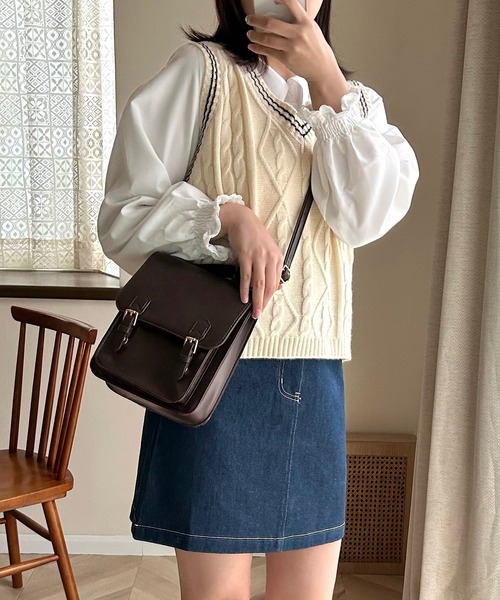 Cham.(チャム)の「チルデンニットベスト(ベスト・レディース・ブラウン/ベージュ/ホワイト・FREE)」の14枚目の写真